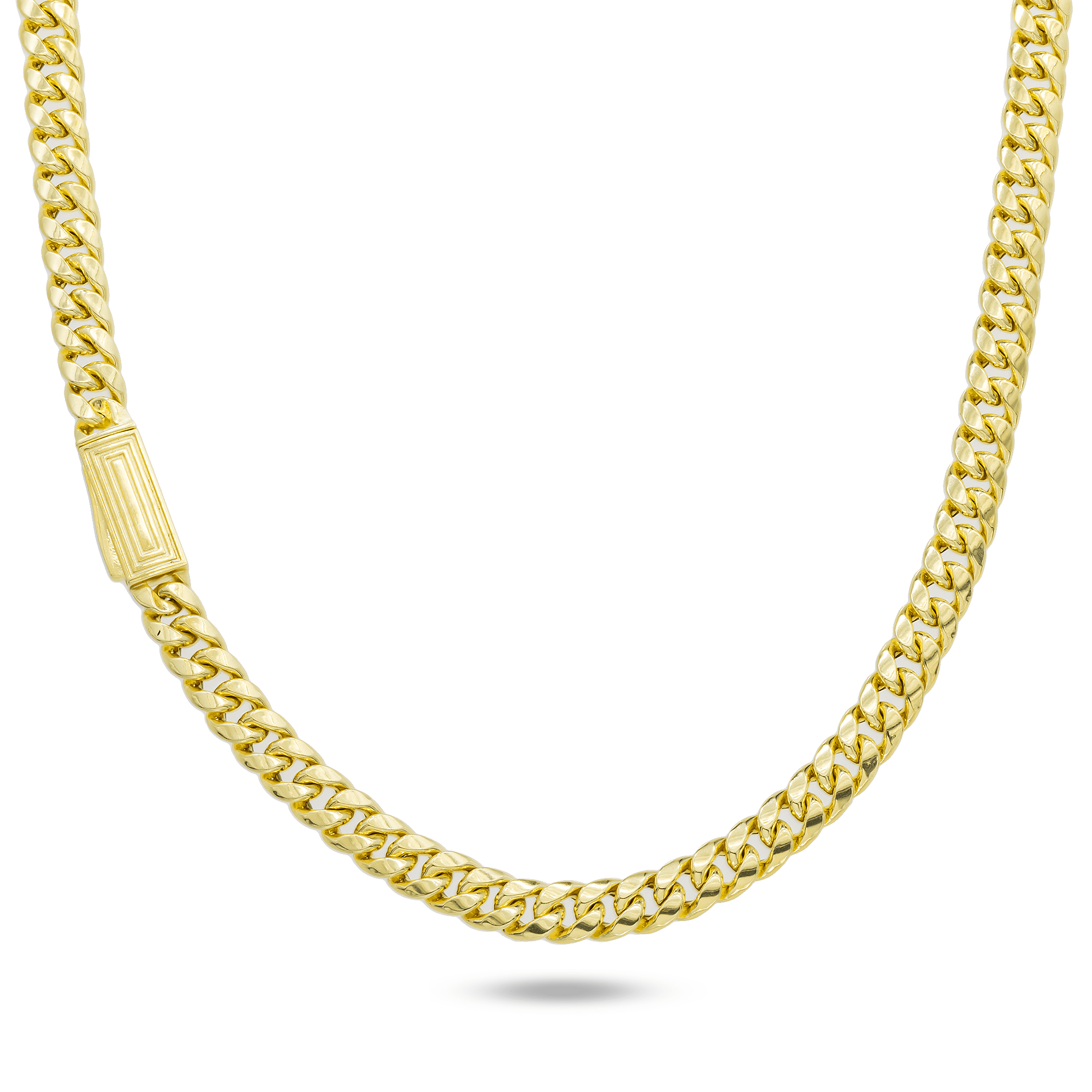 10K Yellow Gold Semi-Hollow Miami Cuban Link Chain – 6.50mm Wide Men's Polished Gold Necklace