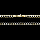 10K Yellow Gold Diamond Cut Miami Curb Link Solid Chain 4.65 mm