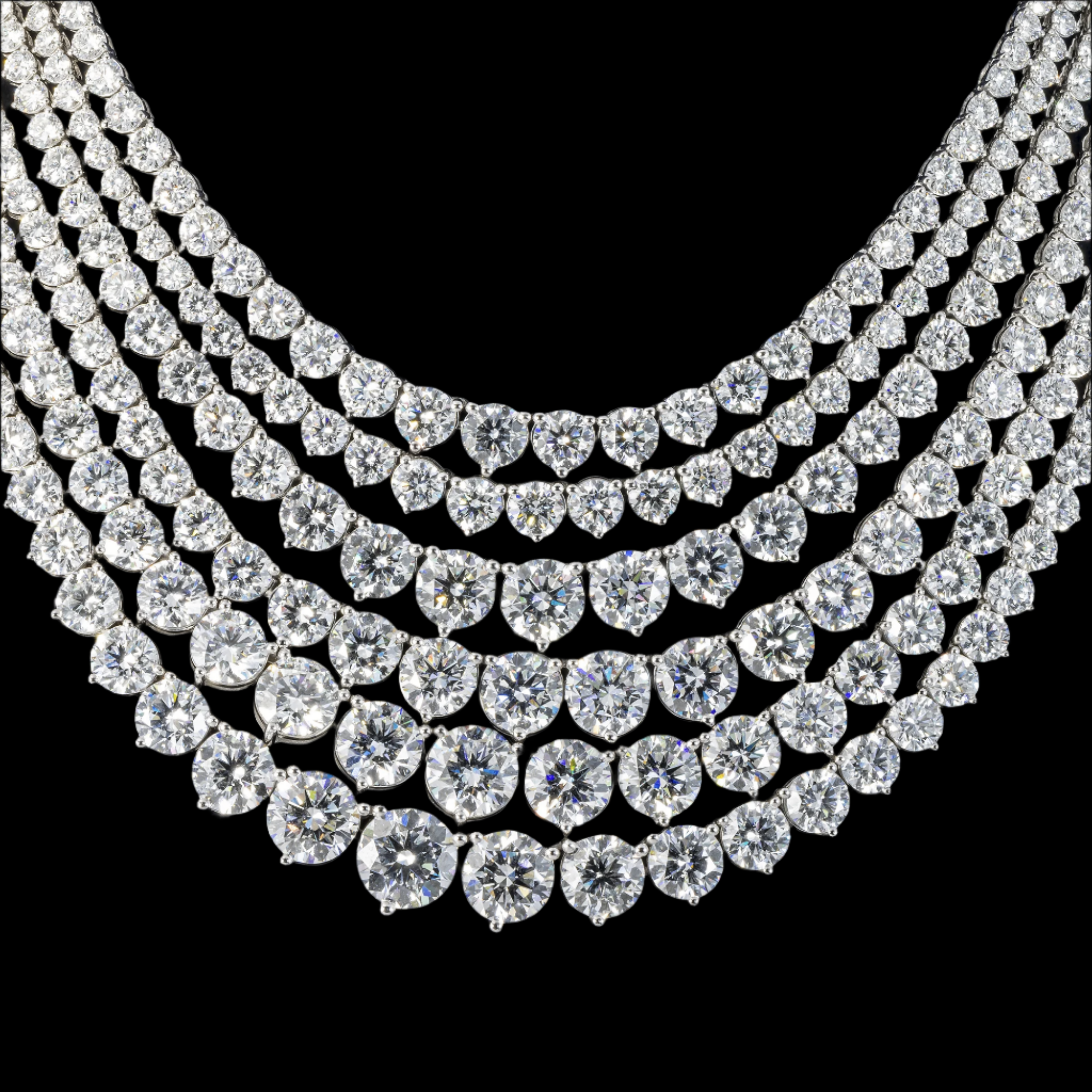Diamond necklace on a black background