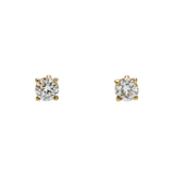 14K Yellow Gold Solitaire Stud 0.30 ctw. Round Diamond Earrings