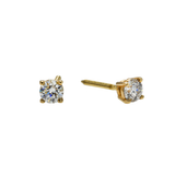 14K Yellow Gold Solitaire Stud 0.30 ctw. Round Diamond Earrings