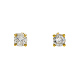 14K Yellow Gold Solitaire Stud 0.50 ctw. Round Diamond Earring