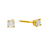 14K Yellow Gold Solitaire Stud 0.50 ctw. Round Diamond Earring