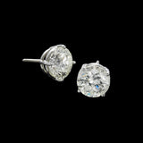 14K White Gold Solitaire Stud 5.00 ctw. Round Diamond Earrings