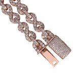14K Rose Gold Infinity Link Diamond Bracelet