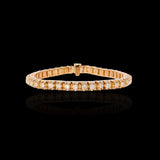 14K Yellow Gold 8.20 Carat Prong Set Tennis Diamond Bracelet