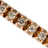 14K Yellow Gold 8.20 Carat Prong Set Tennis Diamond Bracelet