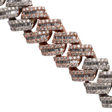 14K Two Tone Gold Miami Cuban Link Diamond Bracelet 138.30 Gr