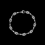 14K White Gold 1.00 Carat Horseshoe Link Diamond Bracelet