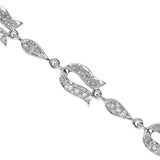 14K White Gold 1.00 Carat Horseshoe Link Diamond Bracelet