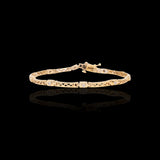 14K Yellow Gold 0.15 Carat Channel Set Diamond Tennis Bracelet