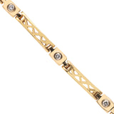 14K Yellow Gold 0.15 Carat Channel Set Diamond Tennis Bracelet