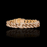 14K Yellow Gold 7.00 Carat Natural Diamond Curb Link Cuban Bracelet