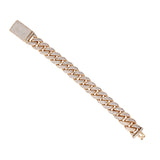 14K Yellow Gold Miami Cuban Diamond Bracelet 137 Gr