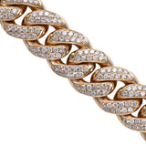 14K Yellow Gold Miami Cuban Diamond Bracelet 137 Gr