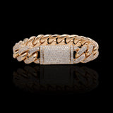 14K Yellow Gold Miami Cuban Diamond Bracelet 137 Gr