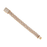 14K Yellow Gold Miami Cuban Diamond Bracelet 225.00 Gr