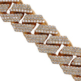 14K Yellow Gold Miami Cuban Diamond Bracelet 225.00 Gr