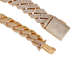 14K Yellow Gold Miami Cuban Diamond Bracelet 225.00 Gr