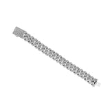 14K White Gold Miami Cuban Link Diamond Bracelet 104 Gr