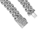 14K White Gold Miami Cuban Link Diamond Bracelet 104 Gr