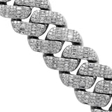 14K White Gold Miami Cuban Link Diamond Bracelet 104 Gr