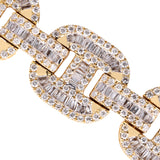 14K Yellow Gold 14.32 Carat Mariner Link Natural Diamond Bracelet
