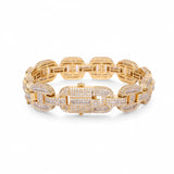14K Yellow Gold 14.32 Carat Mariner Link Natural Diamond Bracelet