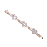 14K Two Tone Gold 13.21 Carat Cuban Heart Diamond Bracelet