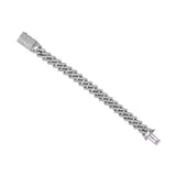 14K White Gold Miami Cuban Link Diamond Bracelet 112.00 Gr