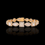 14K Yellow Gold 22.00 Carat Multi Shape Fancy Diamond Bracelet