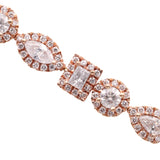 14K Rose Gold 22.00 Carat Multi Shape Fancy Diamond Bracelet