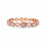 14K Rose Gold 22.00 Carat Multi Shape Fancy Diamond Bracelet