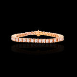 14K Rose Gold 11.00 Carat Prong Set Tennis Diamond Bracelet