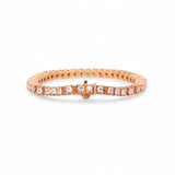 14K Rose Gold 11.00 Carat Prong Set Tennis Diamond Bracelet