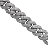 14K White Gold Miami Cuban Diamond Bracelet 112.5 Gr