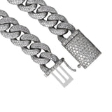 14K White Gold Miami Cuban Diamond Bracelet 112.5 Gr