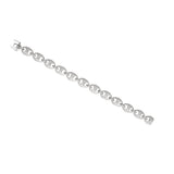 14K White Gold 8.00 Carat Natural Pave Diamond Puffed Mariner Link Bracelet