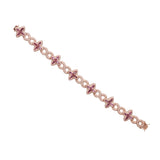 14K Rose Gold Leaf Clover Infinity Link Diamond Bracelet