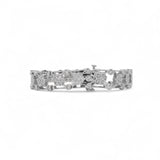 14K White Gold 6.00 Carat Floral Prong Set Natural Diamond Bracelet