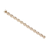 14K Yellow Gold 7.00 Carat Natural Pave Diamond Puffed Mariner Link Bracelet