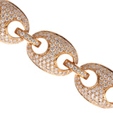 14K Yellow Gold 7.00 Carat Natural Pave Diamond Puffed Mariner Link Bracelet