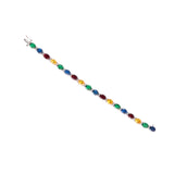 14K White Gold The Royalty Multi Color Tennis Bracelet