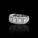 14K White Gold 2.30 Carat Crisscut Halo Natural Diamond Ring