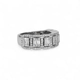 14K White Gold 2.30 Carat Crisscut Halo Natural Diamond Ring