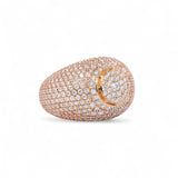 14K Yellow Gold 7.00 Carat Natural Diamond Full Pavé Dome Ring