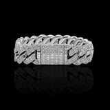 14K White Gold Miami Cuban Link Diamond Bracelet 104 Gr