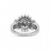 14K White Gold 1.60 Carat Ballerina Halo Diamond Ring