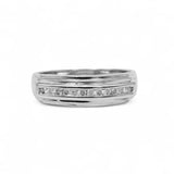 14K White Gold Channel Set Natural Diamond Wedding Ring