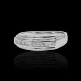 14K White Gold Channel Set Natural Diamond Wedding Ring